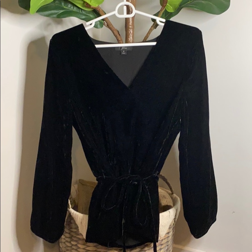 J.Crew Black Velvet Blouse